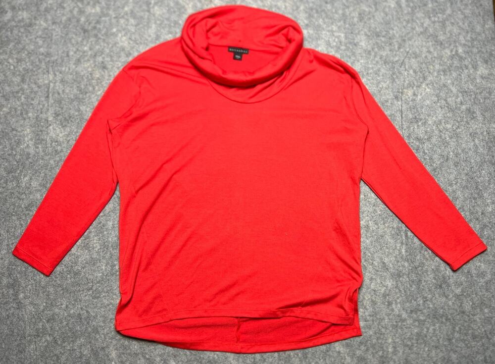 Metaphor Blouse Top Women's L Orange Relaxed Fit Cowl Neck Long Sleeve Pullover